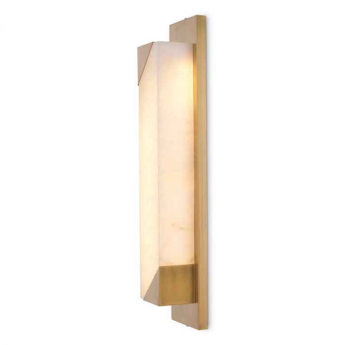 Wall Lamp Scilla antique brass finish alabaster