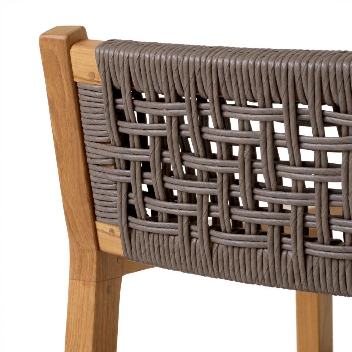 Outdoor Dining Chair Cancun natural teak faux rattan set of 2