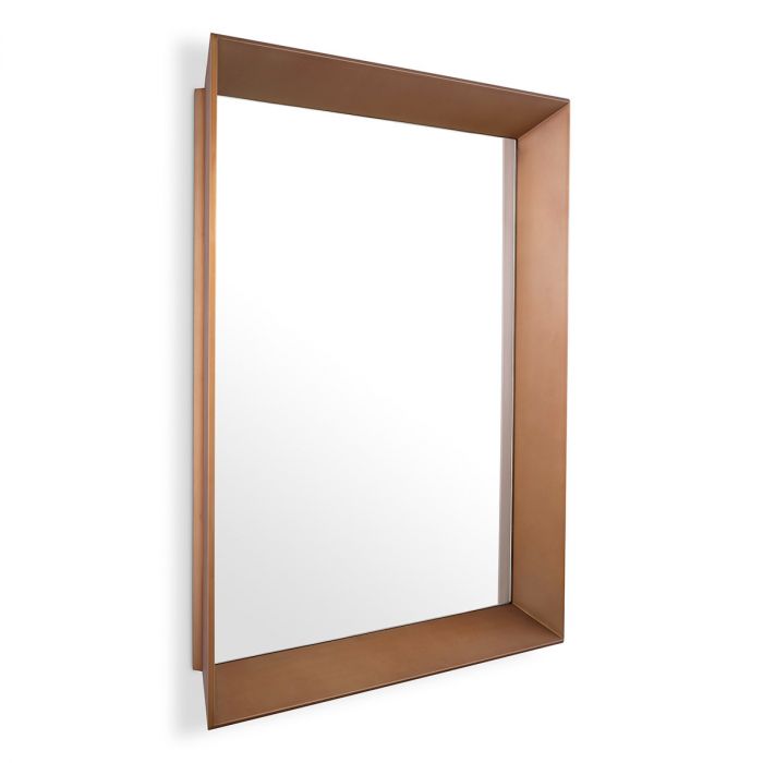 Mirror Othello square brushed brass finish