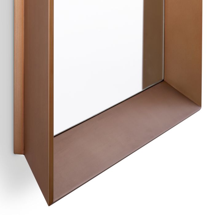 Mirror Othello square brushed brass finish