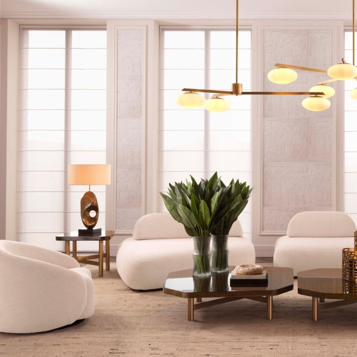 Coffee Table Oracle maple veneer high gloss brushed brass finish