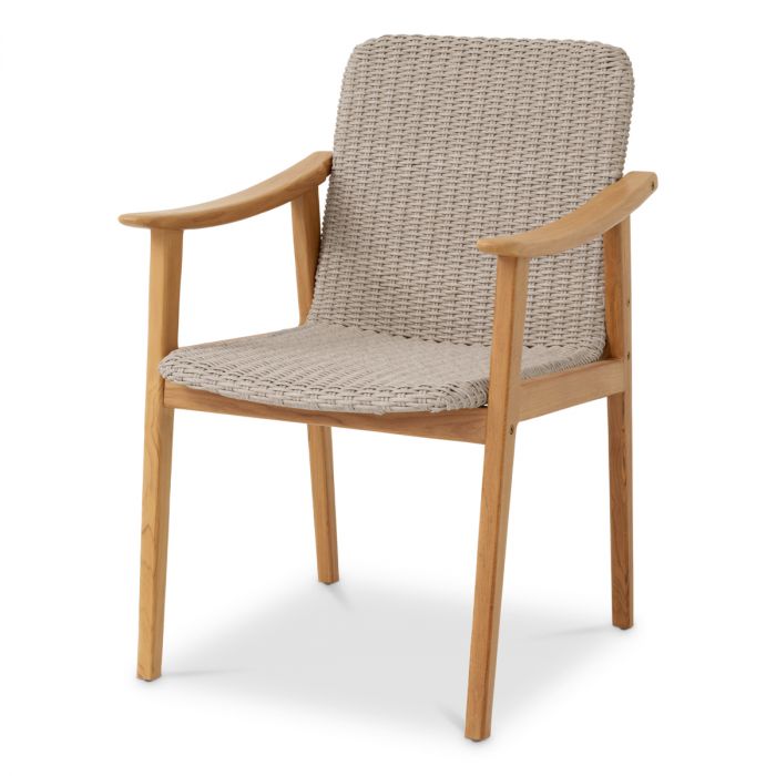 Outdoor Dining Chair Honolulu natural teak faux rattan