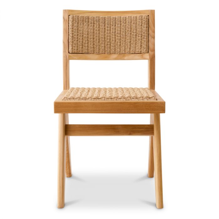 Outdoor Dining Chair Niclas natural teak natural faux rattan