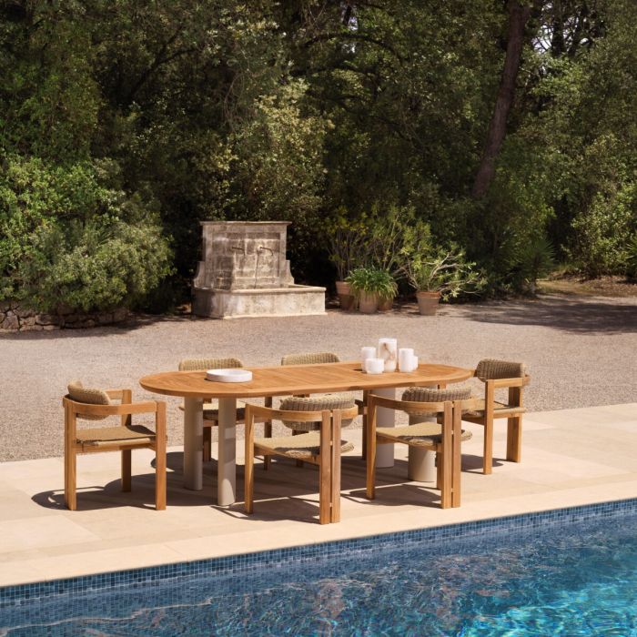 Outdoor Dining Table Mogador natural teak