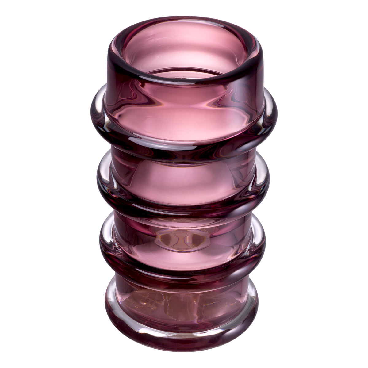 Pink Hand-Blown Glass Vase Bloom