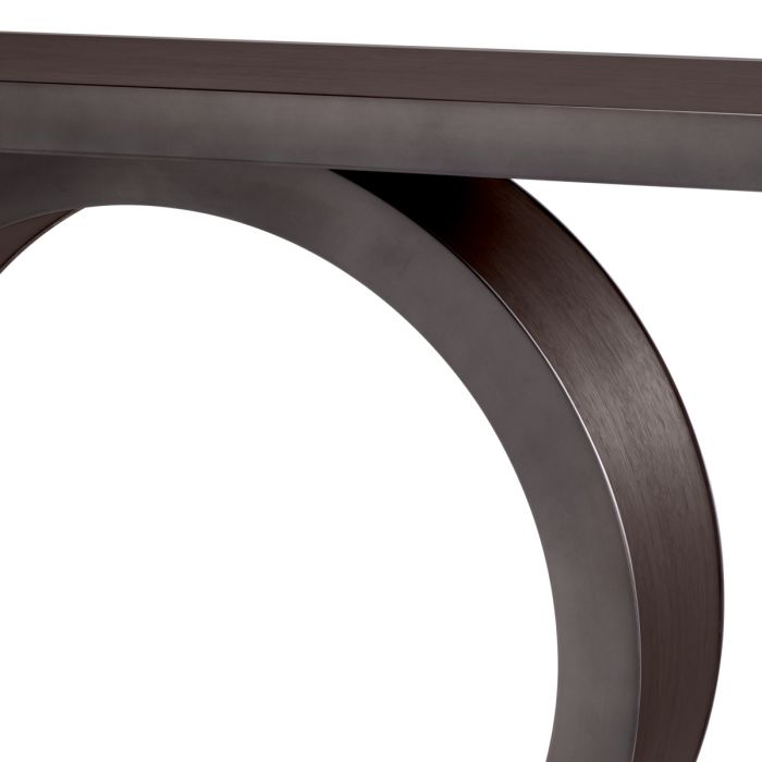 Console Table Odis mocha oak veneer bronze finish