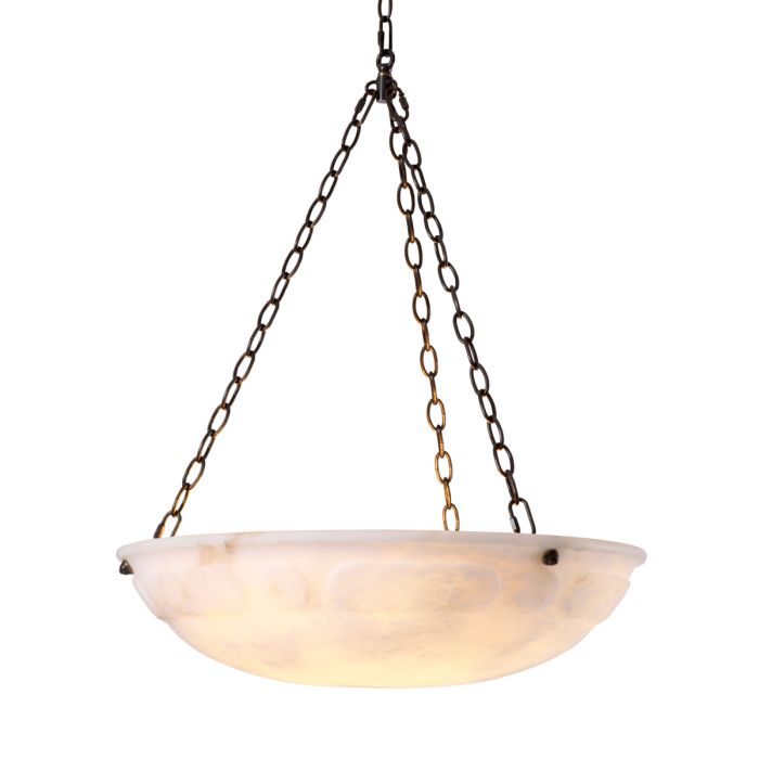 Chandelier Novara bronze highlight finish alabaster