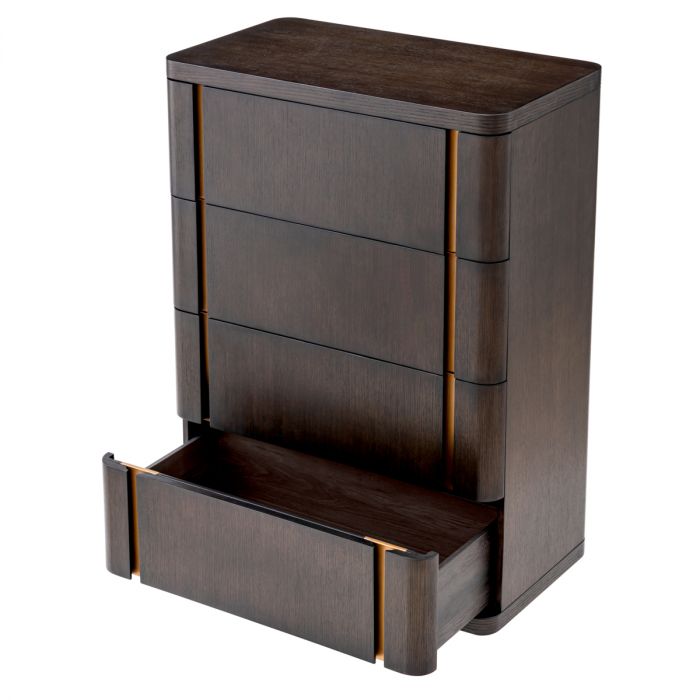 Drawer Dresser Modesto Tall mocha oak veneer
