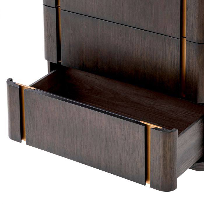 Drawer Dresser Modesto Tall mocha oak veneer