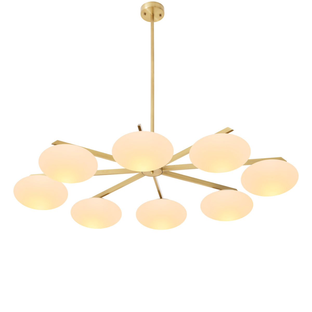 Elliptical White Glass Chandelier M Evergreen