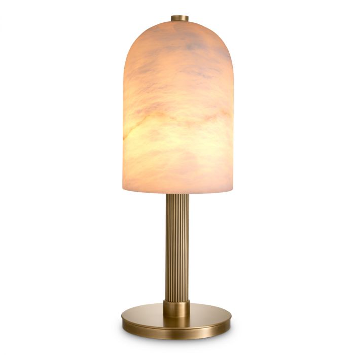 Table Lamp Kayla antique brass finish alabaster