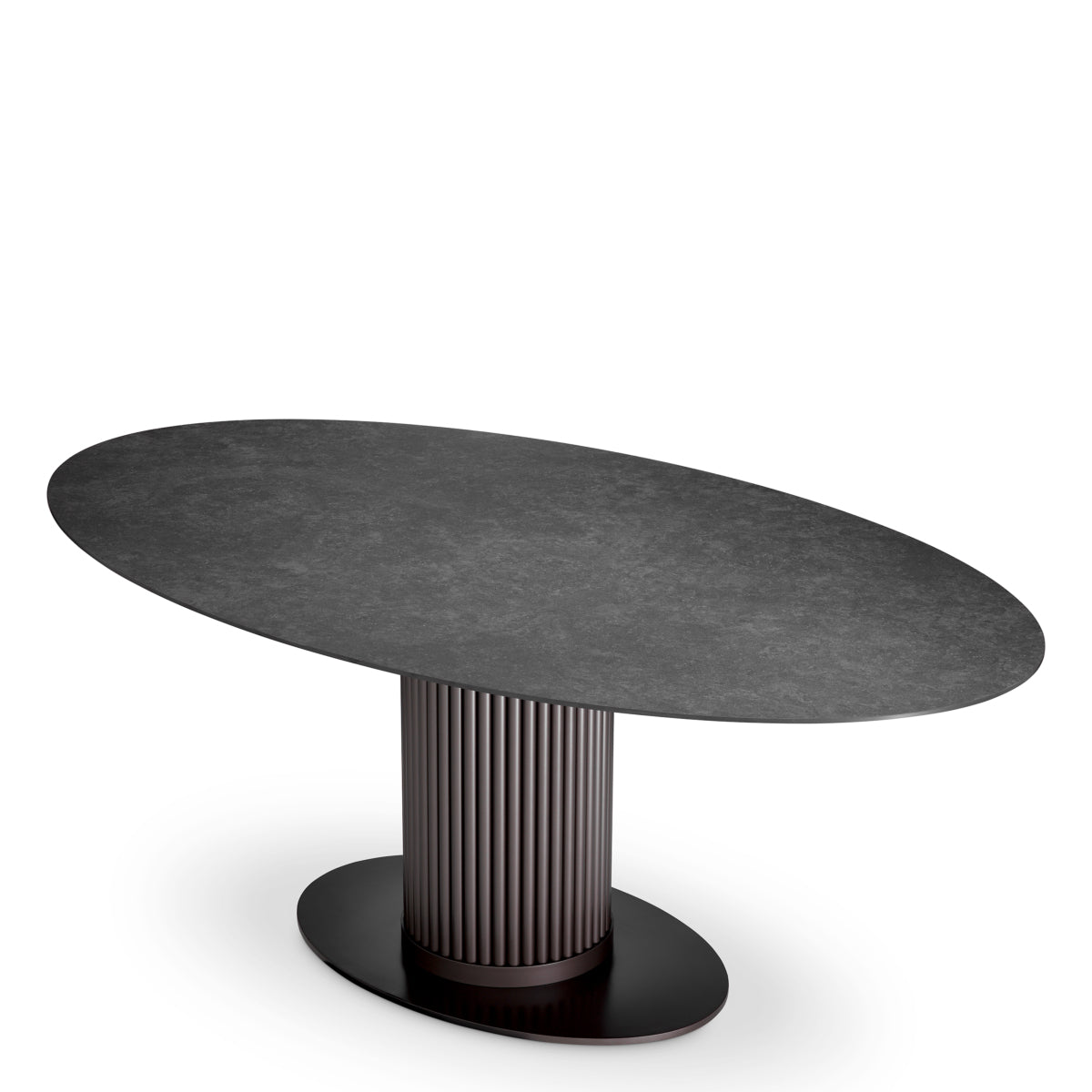 Gray Oval Ceramic Dining Table Volterra