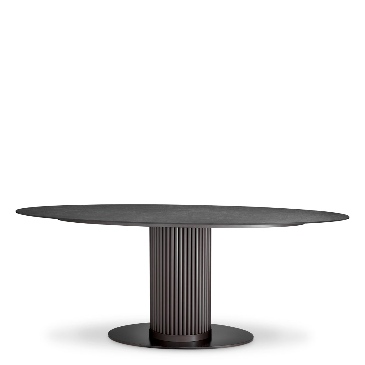 Gray Oval Ceramic Dining Table Volterra