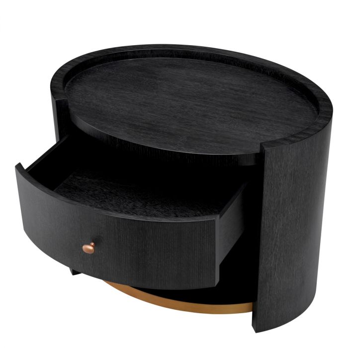 Nightstand Rosemberg charcoal grey oak veneer