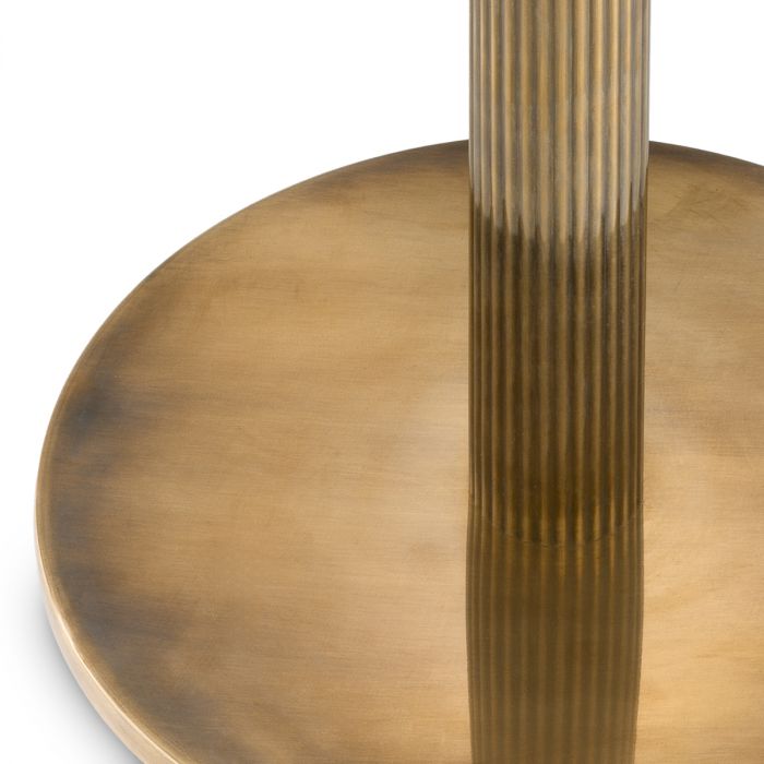 Side Table Tavolara vintage brass finish white marble