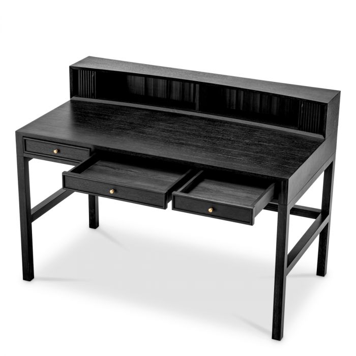 Desk Otranto charcoal grey oak veneer