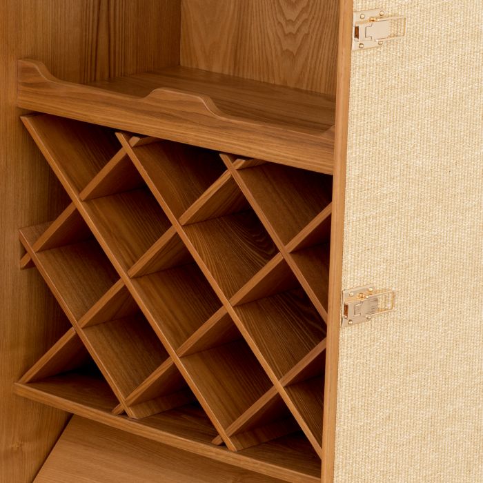 Bar Cabinet Martini Bianco rattan look