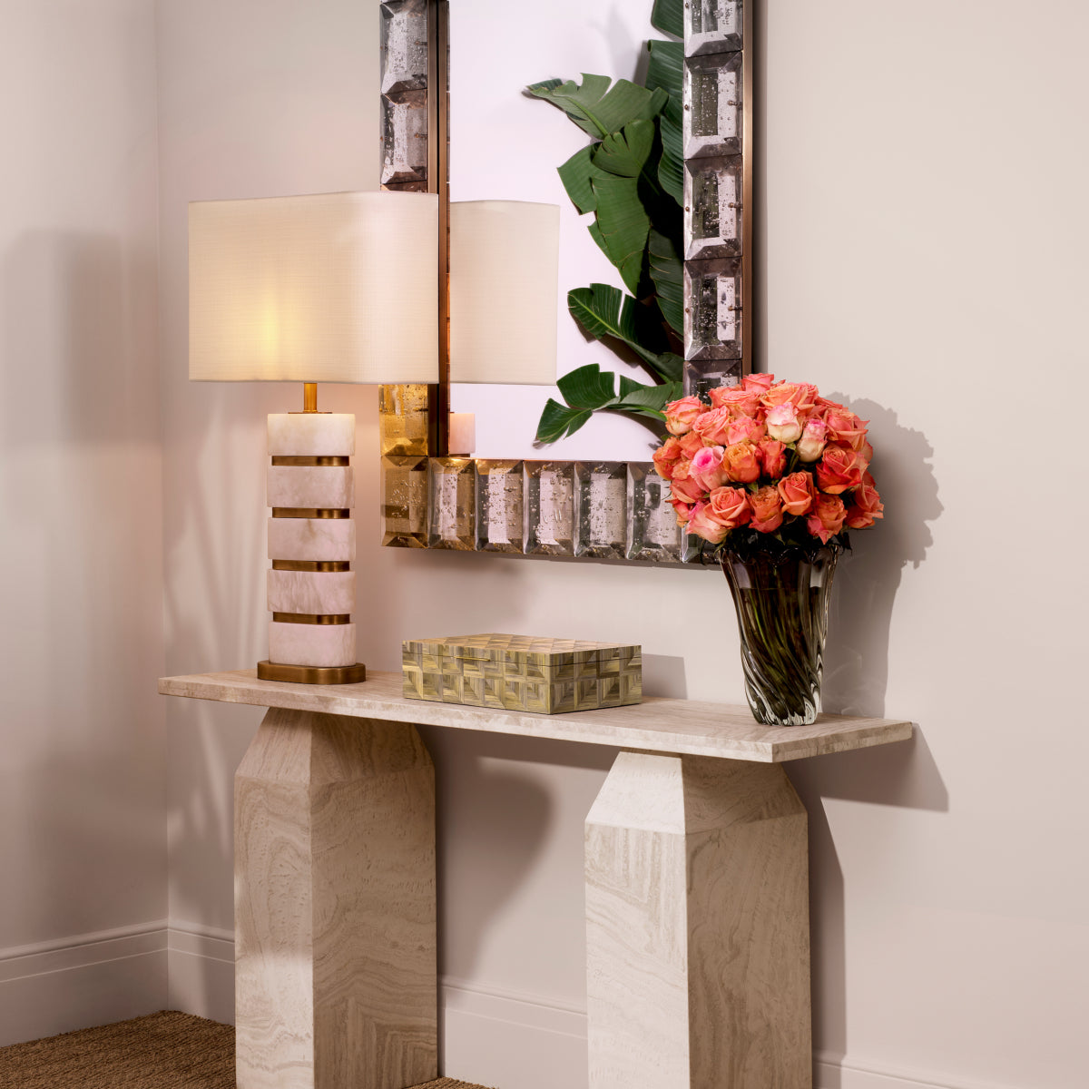Rectangular Travertine Console Table Tarragona | Eichholtzmh.com