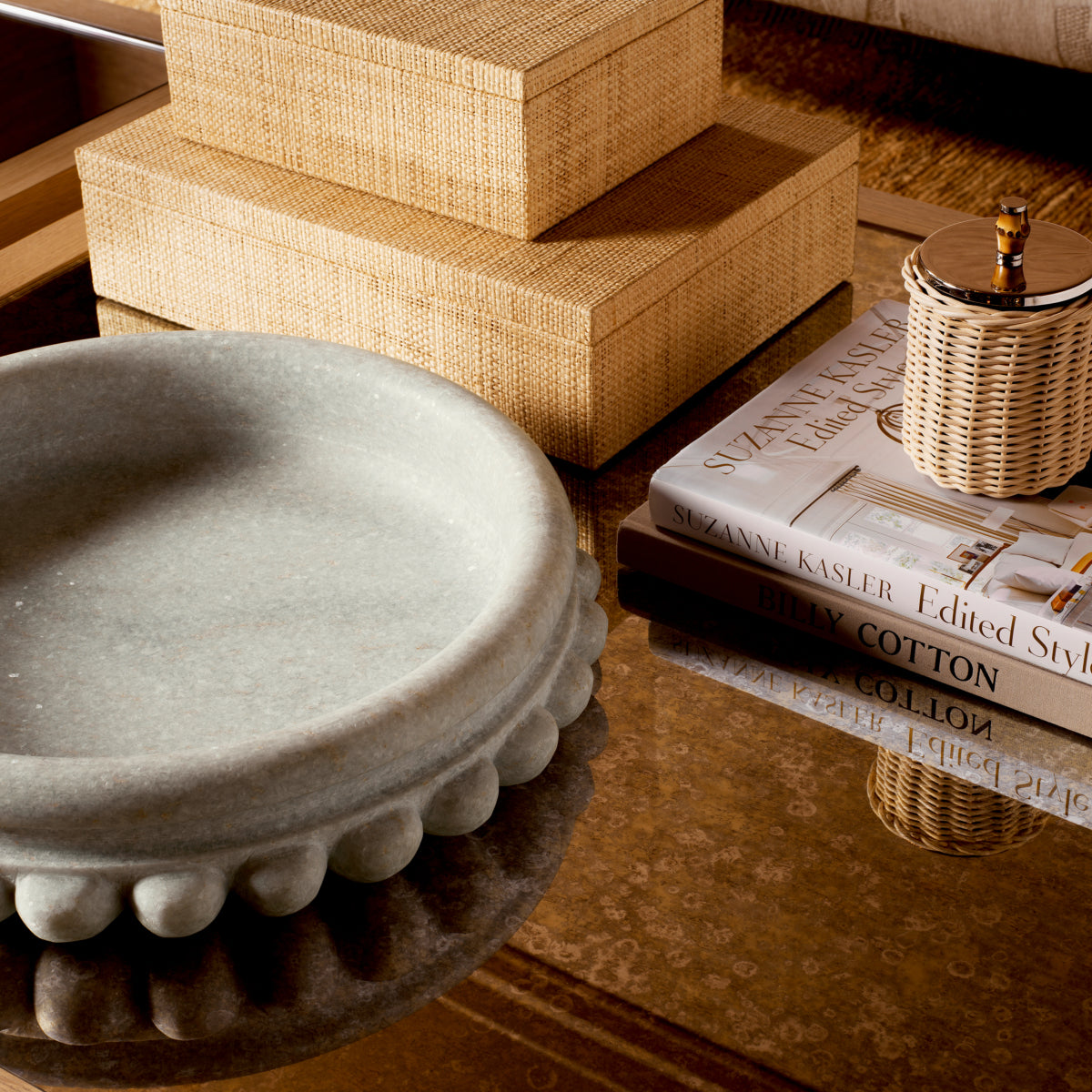 White Marble Chain Bowl Yerba | Eichholtzmh.com