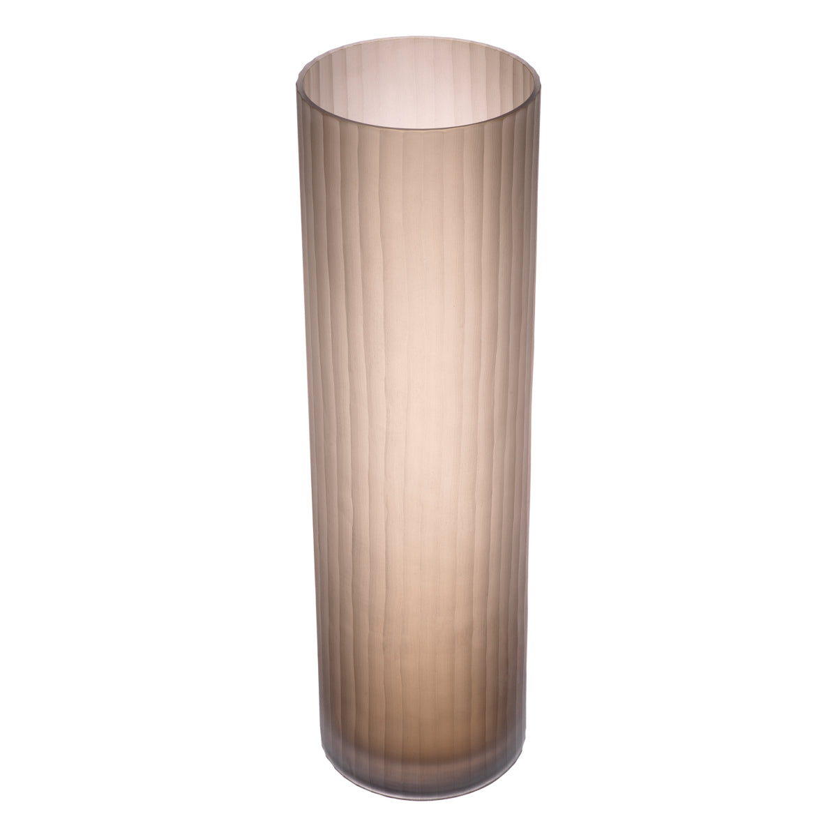 Brown Frosted Glass Vase L Haight