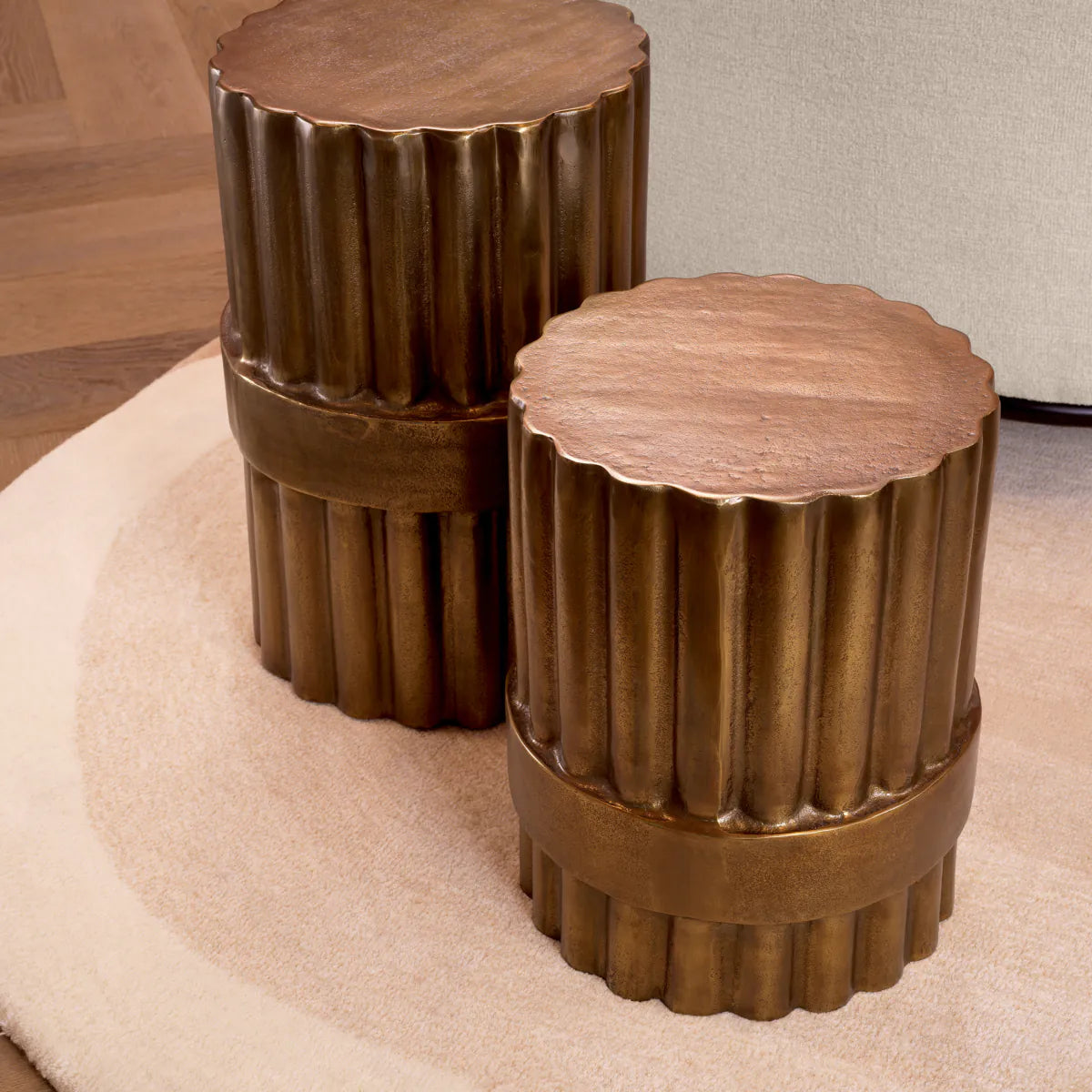 Antique Brass Side Table S Padua