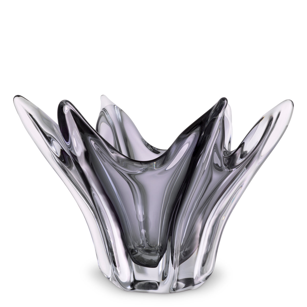 Gray Handblown Glass Modern Bowl Sutter