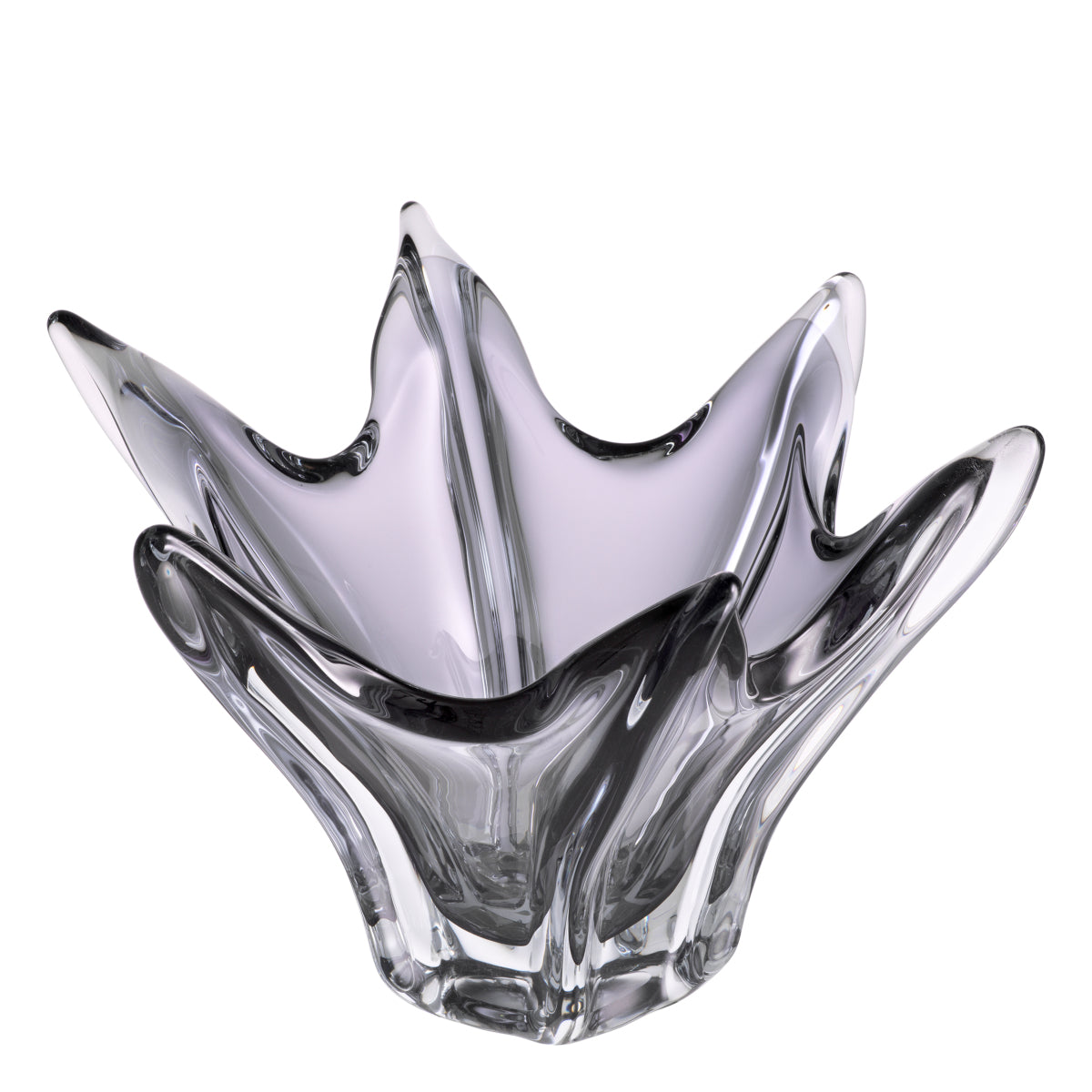 Gray Handblown Glass Modern Bowl Sutter
