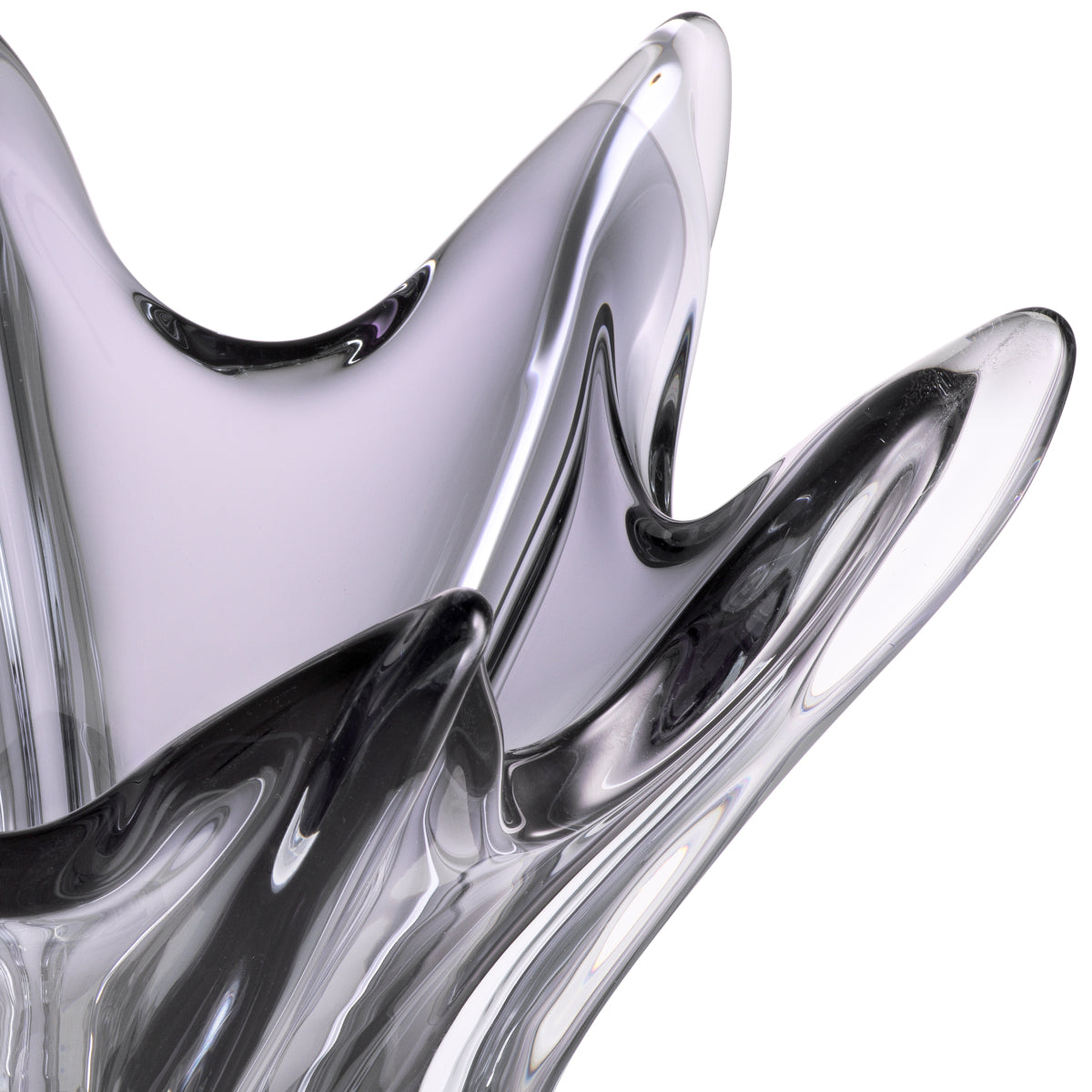 Gray Handblown Glass Modern Bowl Sutter