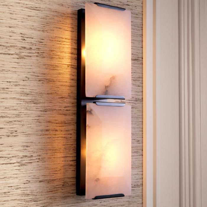 Wall Lamp Ortiz bronze highlight finish alabaster