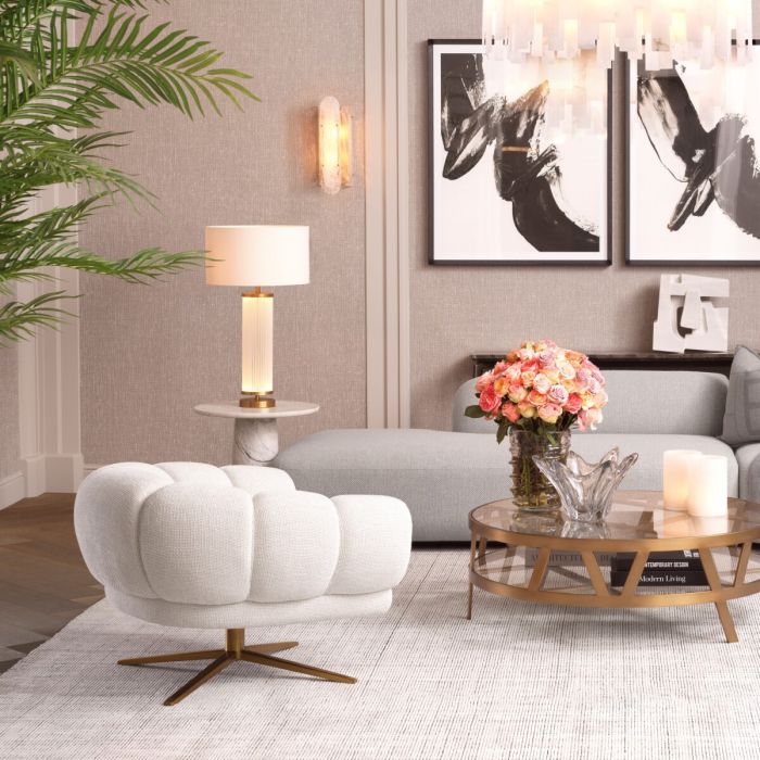 Table Lamp Thibaud antique brass finish incl shade