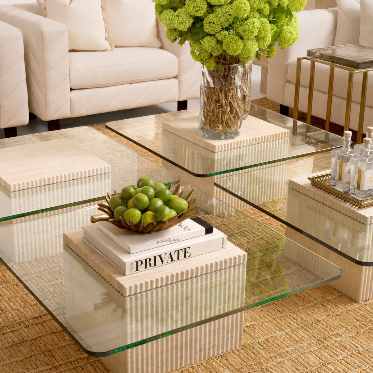 Travertine Pedestal Coffee Table Brindisi | Eichholtzmh.com