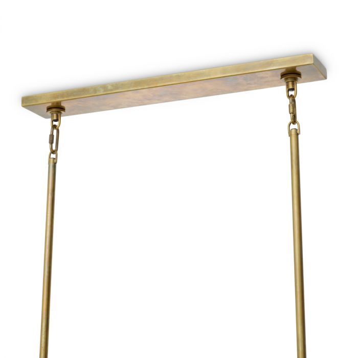 Chandelier Hyde vintage brass finish handmade glass