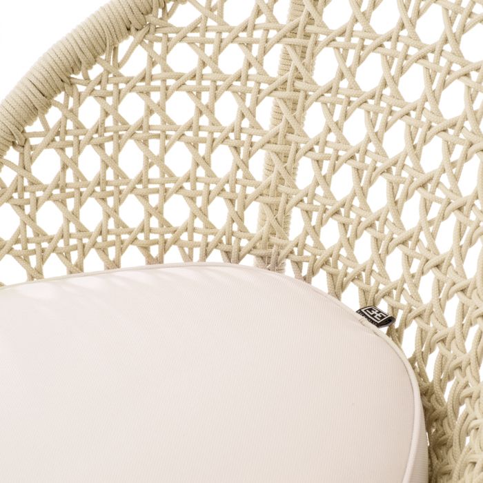 Outdoor Bar Stool Trinity cream weave flores off-white