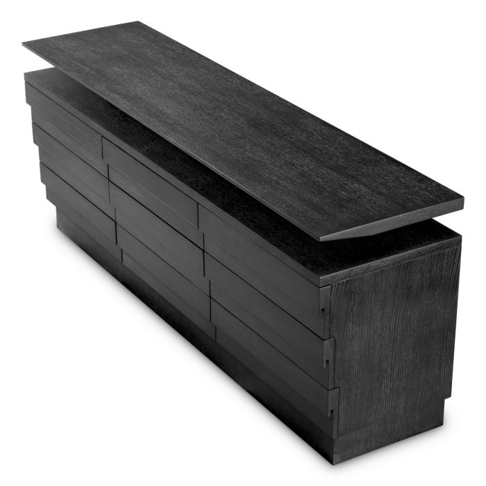 Drawer Dresser Quintino charcoal grey oak veneer