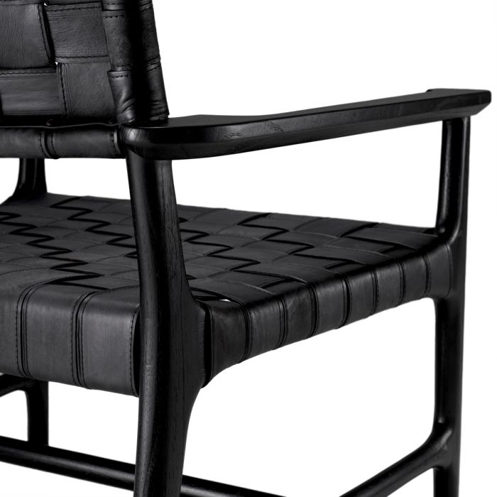 Chair Tiberio black leather classic black