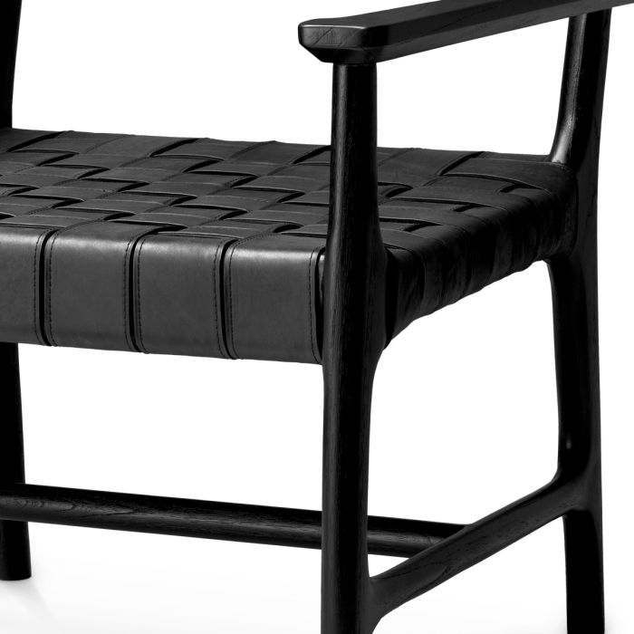 Chair Tiberio black leather classic black