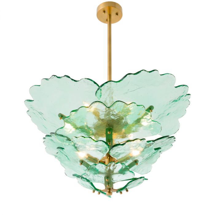 Chandelier Florina green glass