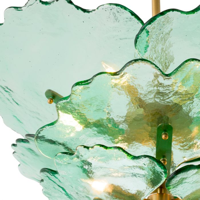 Chandelier Florina green glass