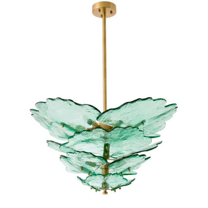 Chandelier Florina green glass