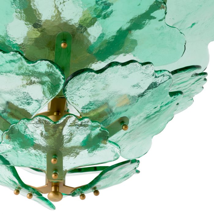 Chandelier Florina green glass
