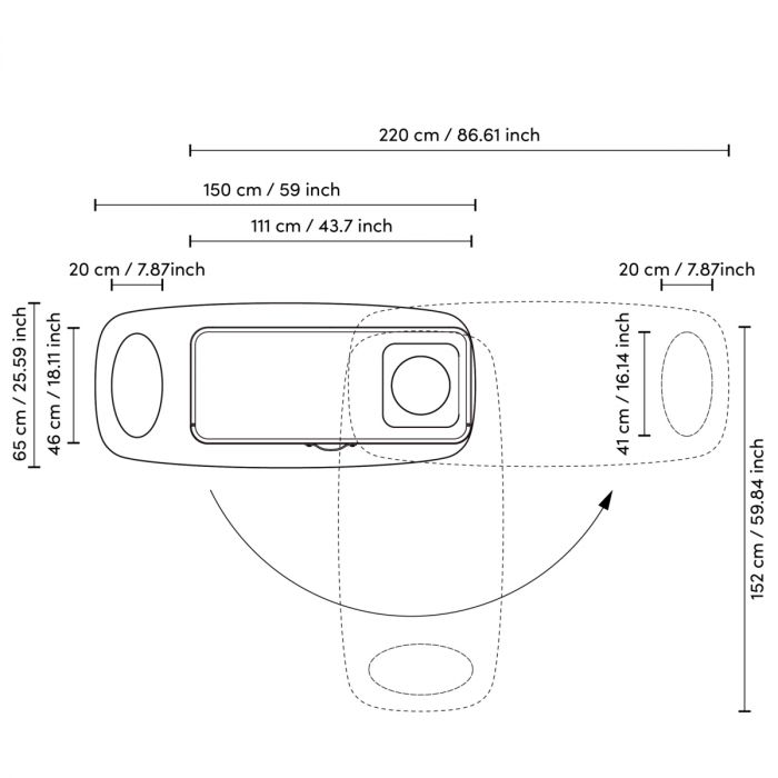 Desk Numana mocha straight oak veneer faux leather