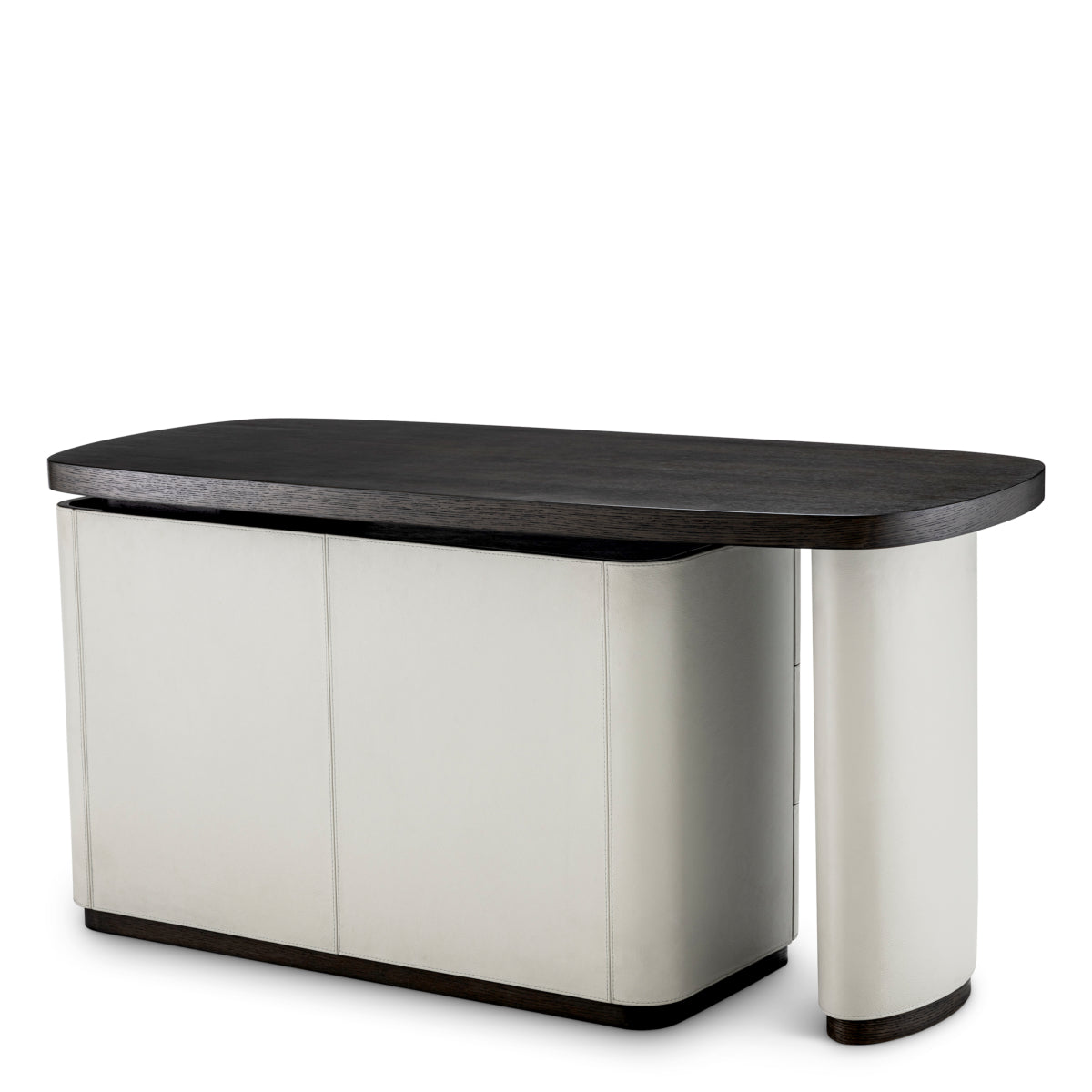 Gray Leather Rotating Desk Numana | Eichholtzmh.com