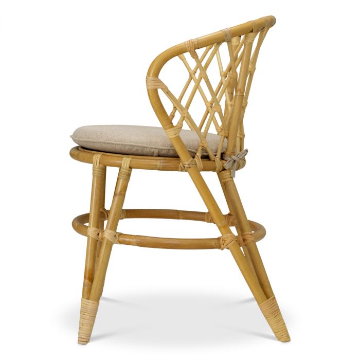 Dining Chair Alvaro natural rattan incl cushion