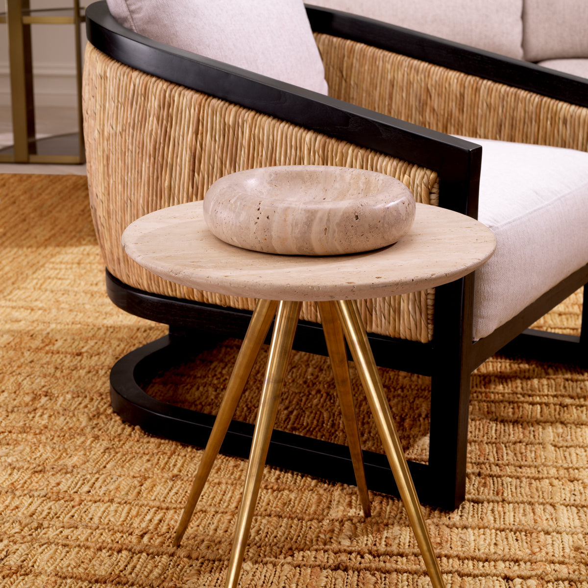 Round Travertine Side Table Ranco | Eichholtzmh.com