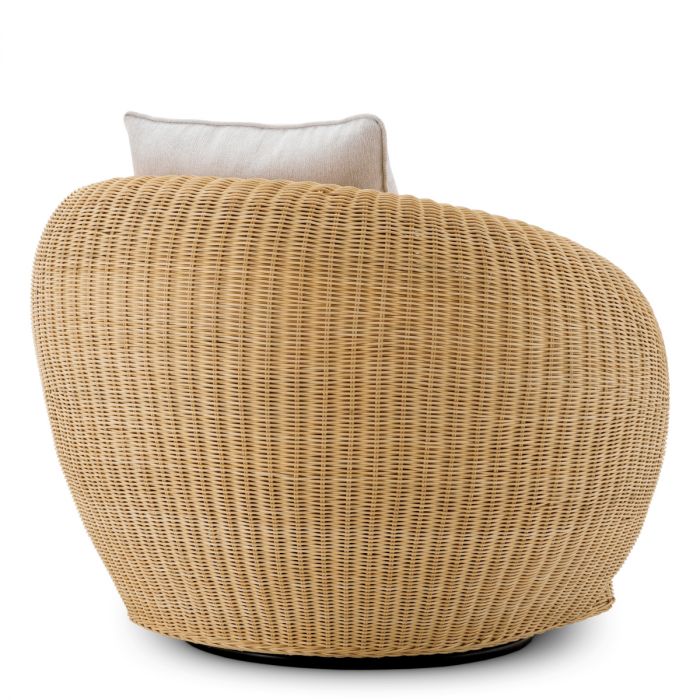 Swivel Chair Rafael natural rattan sentier cream
