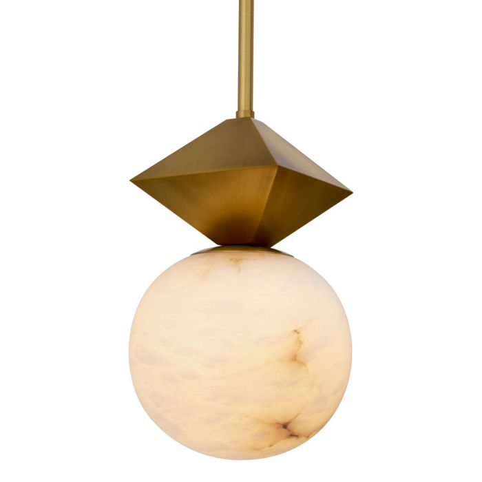 Pendant Elko antique brass finish alabaster