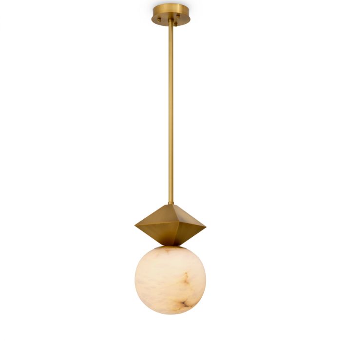 Pendant Elko antique brass finish alabaster