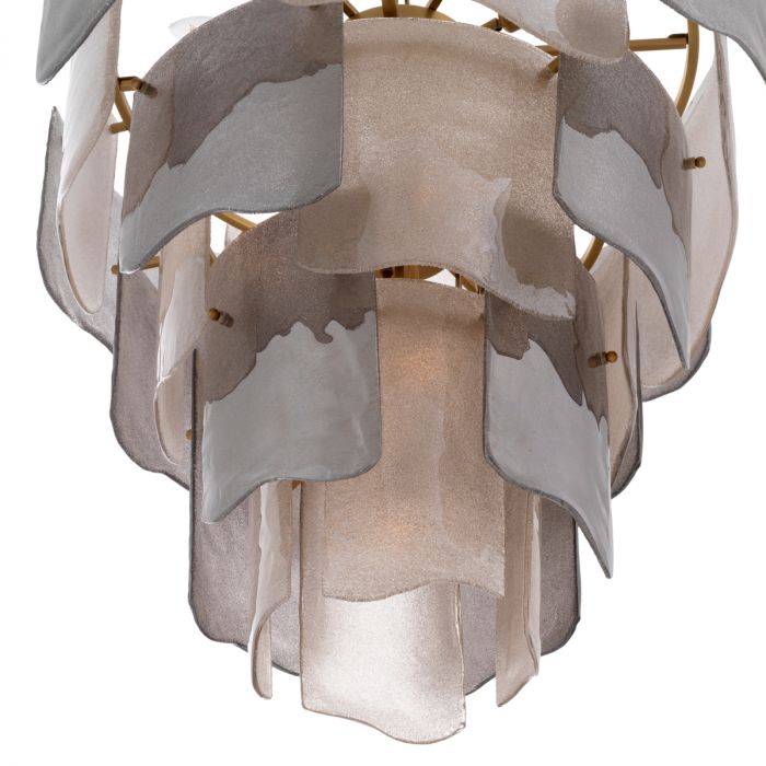 Chandelier Asinara L antique brass finish smoke glass