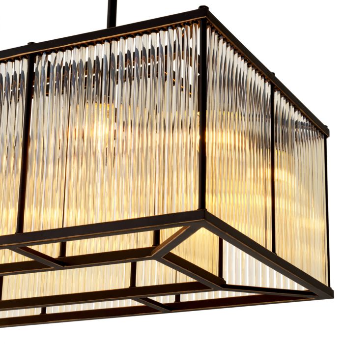 Chandelier Bernardi Rectangular bronze highlight finish