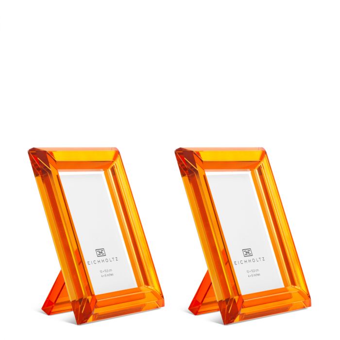 Picture Frame Theory S orange crystal glass set of 2